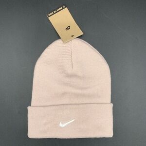 Nike Sportswear Futura Cuffed Beanie HP0187-601 Pink Oxford White Swoosh
